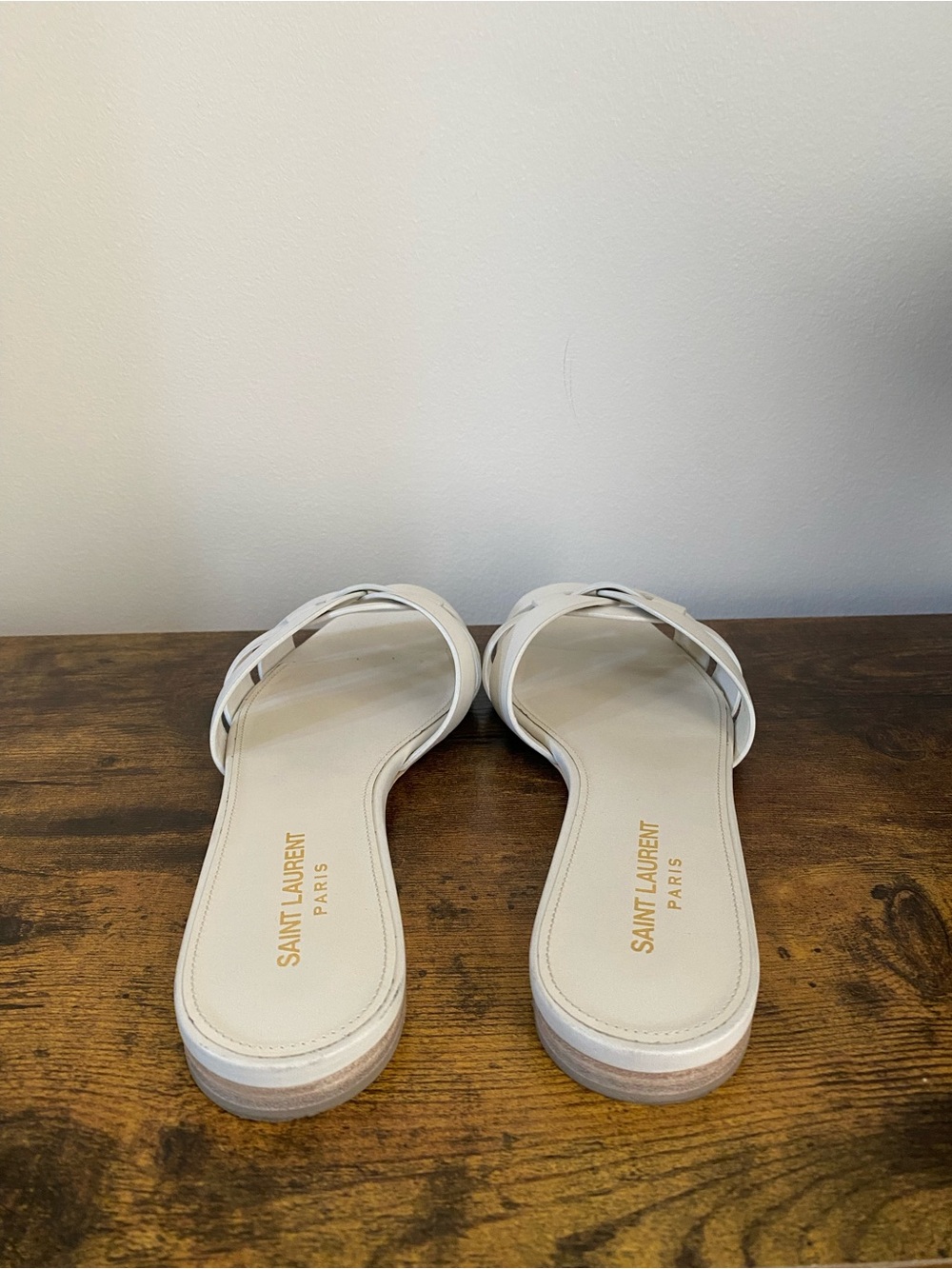 Saint Laurent White Nu Pieds Sandals (38.5) - Picture 5 of 8